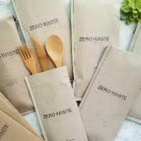 Disposable bamboo cutlery set